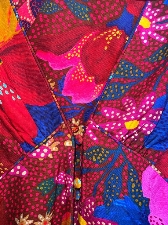 Farm Rio Snake Garden Red Floral Mini Dress NWT Large Tropical Boho - Picture 6 of 16